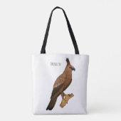 Javan hawk eagle bird cartoon illustration トートバッグ (裏面)