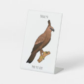 Javan hawk eagle bird cartoon illustration 台座サイン (正面)
