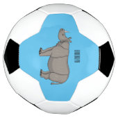 Javan rhinoceros cartoon illustration サッカーボール (回転)