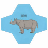 Javan rhinoceros cartoon illustration サッカーボール (フラット)