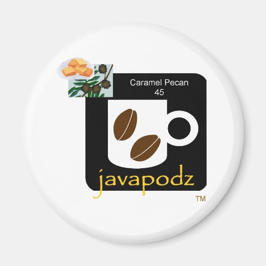 JavaPodz Frigマグネット – Caramel Pecan マグネット (正面)