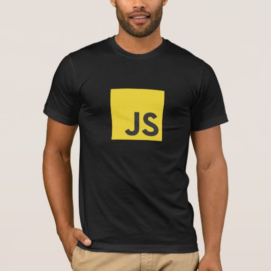 JavaScriptのロゴのTシャツ(黒) Tシャツ (正面)