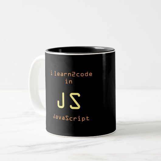 JavaScriptの忍者1つの黒いマグ ツートーンマグカップ (正面左)