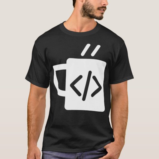 JavaScriptコーおもしろいドコーヒー開発者プログラマ Tシャツ (正面)
