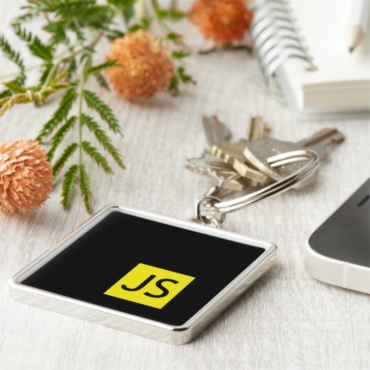 JavaScriptファンボタンのキーチェーン キーホルダー (側面)