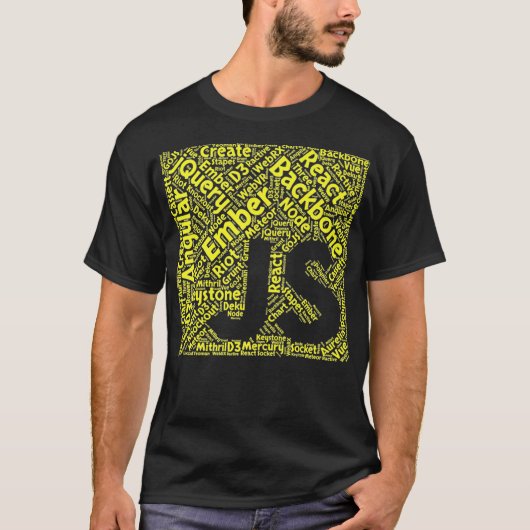 JavaScript Shirt Original JS Framework Cloud Yell Tシャツ (正面)