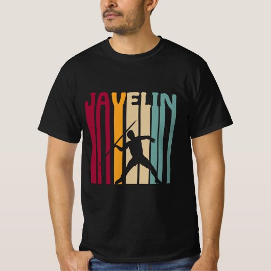 Javelin Throw Javelin Retro Silhouette Gift Tシャツ (正面)