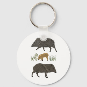 Javelina Family Portrait Desert Animals キーホルダー