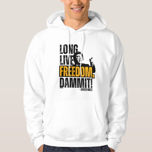 Javier Milei Long Live Freedom Dammit! パーカ (正面)