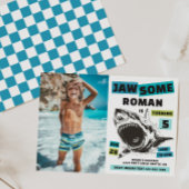 Jaw-Some Photo Shark Birthday Invitation 招待状
