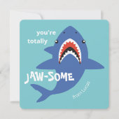 Jaw-some shark classroom valentines day card シーズンカード (正面)