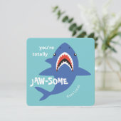Jaw-some shark classroom valentines day card シーズンカード (スタンド正面)