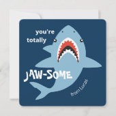 Jaw-some shark classroom valentines day card シーズンカード (正面)