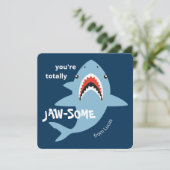 Jaw-some shark classroom valentines day card シーズンカード (スタンド正面)