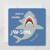 Jaw-some shark classroom valentines day card シーズンカード (正面)