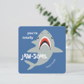 Jaw-some shark classroom valentines day card シーズンカード (スタンド正面)