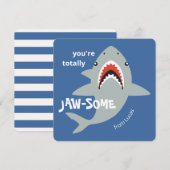 Jaw-some shark classroom valentines day card シーズンカード (正面/裏面)
