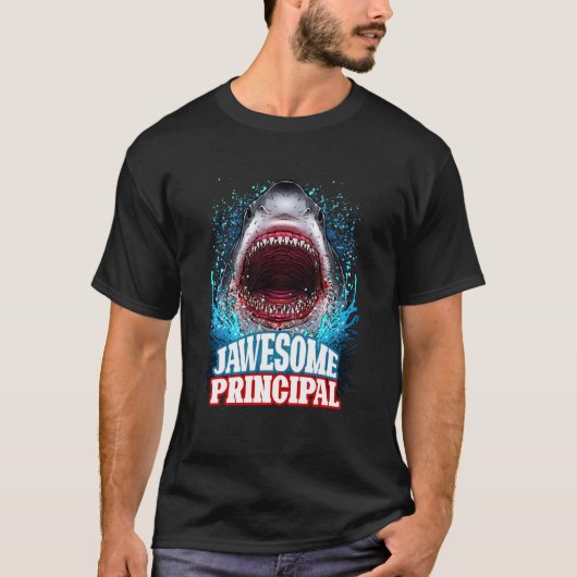 Jawesome Principal School Great White Shark Animal Tシャツ (正面)