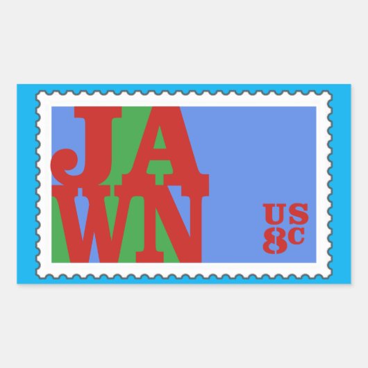 JAWNフィリー70sラブスタンプパロディ 長方形シール (正面)
