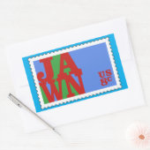 JAWNフィリー70sラブスタンプパロディ 長方形シール (封筒)