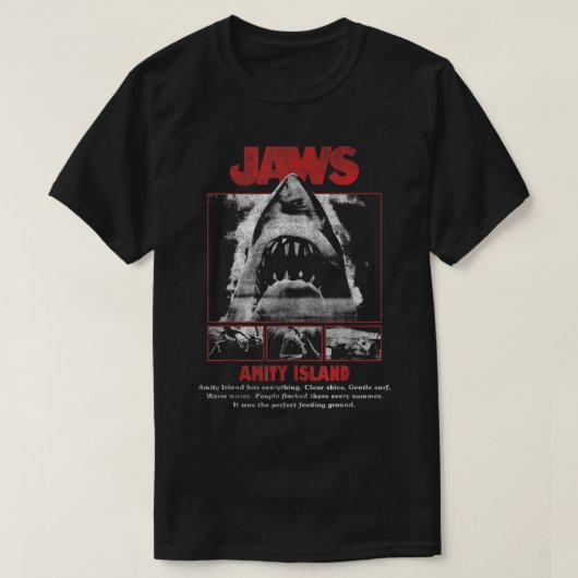 Jawsムービーポップ・アートのポスター Tシャツ (デザイン正面)