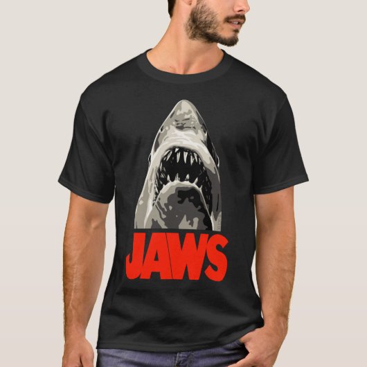 JAWS – ホワイ素晴らしトシャークステッカー Tシャツ (正面)