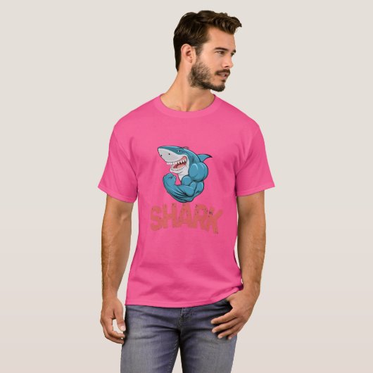 "Jaws of Style – Shark Attack Graphic Tee" Tシャツ (正面フル)