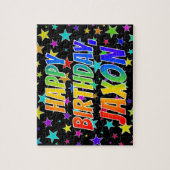 「JAXON」名、おもしろい「ハッピーバースデー」 ジグソーパズル (縦)