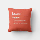 Jaxon、男の子パーソナライズされた名の定義 クッション (正面)