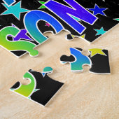 「JAXSON」名、おもしろい「ハッピーバースデー」 ジグソーパズル (側面)