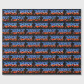 Jayce Vorname Name Graffiti blue orange ラッピングペーパー (フラット)