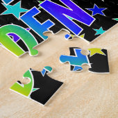 JAYDENファーストネーム、おもしろい「ハッピーバースデー」 ジグソーパズル (側面)