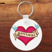 Jayden -カスタムハートタトゥーTシャツ&ギフト キーホルダー (正面)