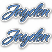 Jayden Name blue Aufkleber Sticker Stickerset シール (正面)