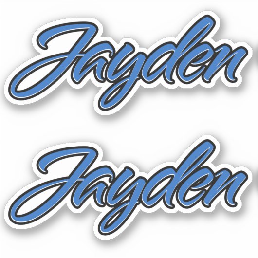 Jayden Name blue Aufkleber Sticker Stickerset シール (正面)