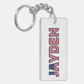 Jayden Name Vorname USA Flagge Anhänger Schlüssel キーホルダー (正面左)
