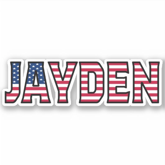 Jayden Name Vorname USA Sticker Stickerset シール (正面)