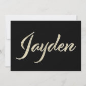 Jayden Name white gold Handwriting Karte カード (正面)