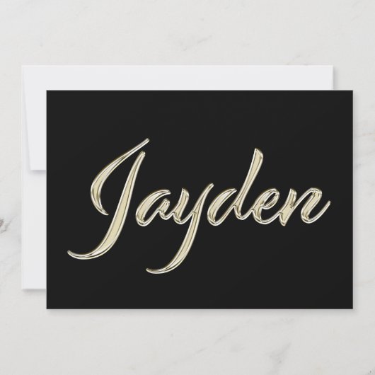 Jayden Name white gold Handwriting Karte カード (正面)
