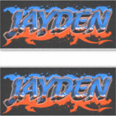 Jayden Vorname Name Graffiti Aufkleber Sticker シール (正面)