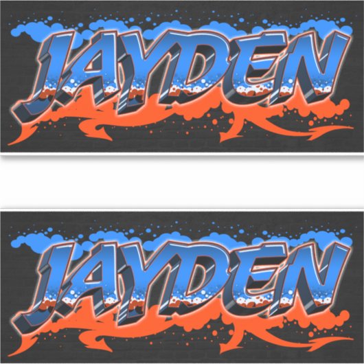 Jayden Vorname Name Graffiti Aufkleber Sticker シール (正面)