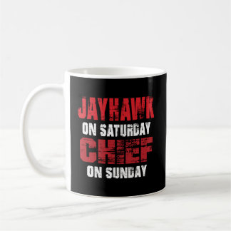 Jayhawk On Saturday Chief On Sunday おもしろい Gift Kan コーヒーマグカップ