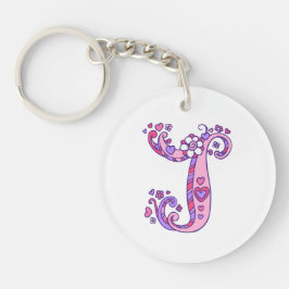 JaylaモノグラムJ名とキーリングを意味 キーホルダー