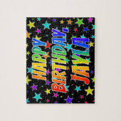 「JAYLA」名、おもしろい「ハッピーバースデー」 ジグソーパズル (縦)