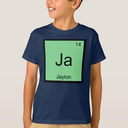 Jaylon 名前 化学 元素 周期表 tシャツ (正面)