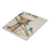 Jays and a Cardinal Sharing Winter Breakfast タイル (側面)