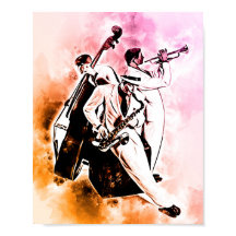 JAZZバンドミュージシャンユニーク水彩音楽