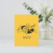 JAZZミュージシャンのデザイン ポストカード (スタンド正面)