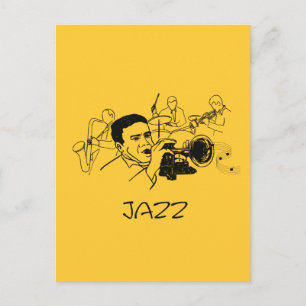 JAZZミュージシャンのデザイン ポストカード