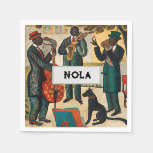 JAZZ カッコいい Trio In NOLA Paper Napkin スタンダードカクテルナプキン